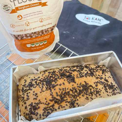 Baking the Loaf – Jowar Millet Bread Made with Sprouted Jowar Flour