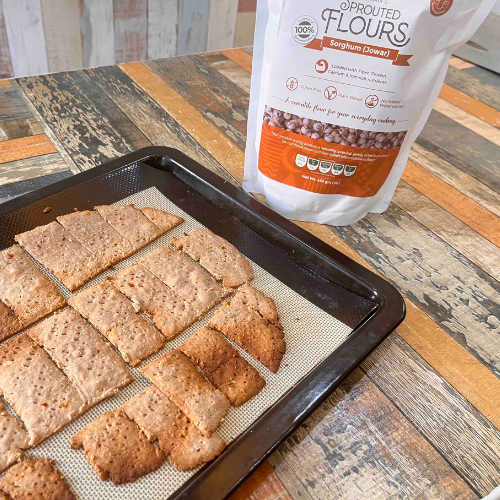 Sorghum Millet Crackers Made with Sprouted Sorghum Flour