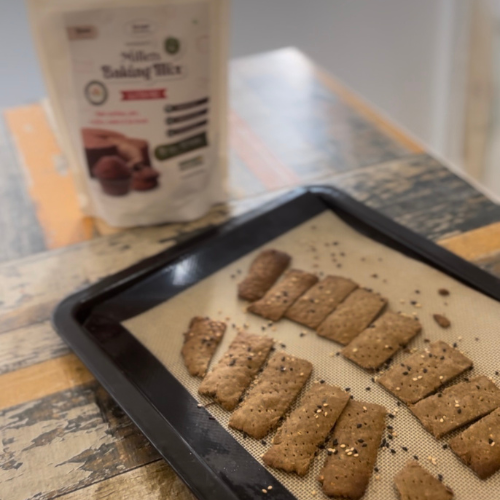 Multigrain Crackers Made with Nihkan’s Millets Baking Mix