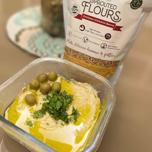 Healthy Hummus Recipe Made with Sprouted Chickpea Flour