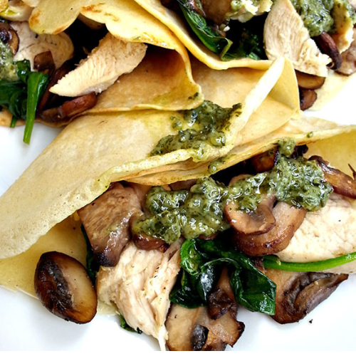 Chicken and Spinach Crepe – Gluten-Free Savory Crepe with NIHKAN Mix