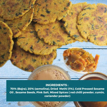 NIHKAN Bajra Bhakris - Bajra Methi Flavour Snack | Low Gluten Snack - 200g
