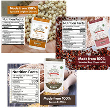 NIHKAN Sprouted Millet Flours Combo - Sprouted Ragi, Sprouted Jowar & Sprouted Mixed Millets - Sugar Control Atta - 400g each (Pack of 3)