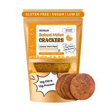 NIHKAN Jowar Peri Peri Baked Millet Crackers | Gluten free & Vegan - 100g