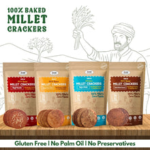 NIHKAN Baked Millet Crackers - All Flavours Combo - Gluten Free & Vegan Snacks (Pack of 4)