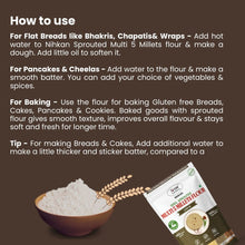 NIHKAN Multigrain Sprouted Super Millets Mix Flour - Gluten free flour - 400g