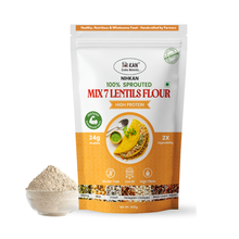 NIHKAN Sprouted Mix 7 Lentils Flour - High Protein Instant Chilla/Dosa Mix- 400g
