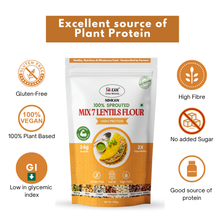 NIHKAN Sprouted Mix 7 Lentils Flour - High Protein Instant Chilla/Dosa Mix- 400g