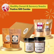 NIHKAN Healthy Sweet & Savory Treats Gift Box - Cookies, Crackers & Energy Bites (6 Items) - Festive Gift Combo