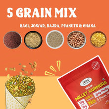 NIHKAN Millet Kurmura Murmura Mix - Spicy Chatka | Gluten free high protein Snack - 70g