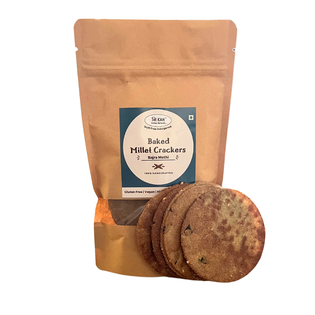 NIHKAN Gluten free Millet Crackers - Bajra Methi - 100g