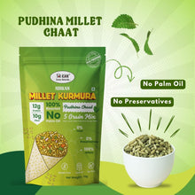 NIHKAN Millet Mix Kurmura Murmura - Pudhina Chaat | Gluten free high protein Snack - 70g