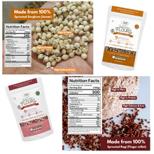 NIHKAN Sprouted Ragi & Jowar Millet Flours Combo - 400g each (Pack of 2)