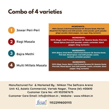 NIHKAN Baked Millet Crackers - All Flavours Combo - Gluten Free & Vegan Snacks (Pack of 4)