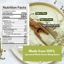 NIHKAN Sprouted Green Moong Bean Flour - High Protein Flour - 200g