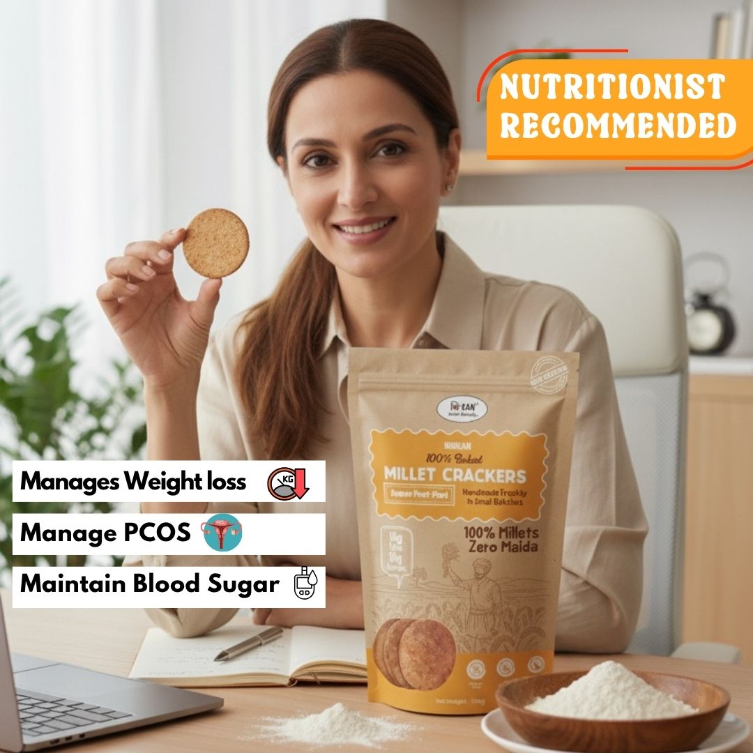 NIHKAN Jowar Peri Peri Baked Millet Crackers | Gluten free & Vegan - 100g