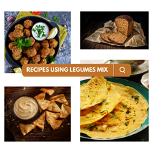 NIHKAN Sprouted Protein Combo - Super Legumes Mix & Moong Bean Flour - Instant Chilla/Dosa Mix - 200g each (Pack of 2)