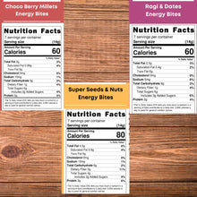 NIHKAN Combo Millets Energy Bites - Choco Berry Millets, Ragi Dates, Superseeds Nuts (Pack of 3) - Festive Gift Combo