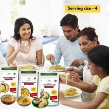 NIHKAN Instant Millet Mix Combo Pack - Jowar Upma, Jowar Idli and Foxtail Khichdi Mix - 200g each (Pack of 3) - Gluten free, No Wheat, No Suji