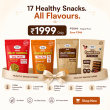 Nihkan Healthy Snacking Combo | Millet Snacks, Protein Crackers & Bars