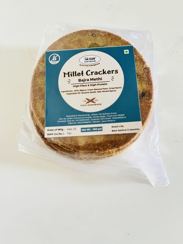 NIHKAN Millet Crackers - Bajra Methi