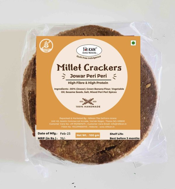 NIHKAN Millet Crackers - Jowar Peri Peri