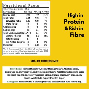 NIHKAN Instant Millet Khichdi Mix - Foxtail Millet & Moong Khichdi