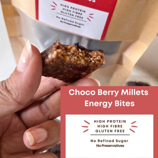 NIHKAN Choco Berry Millets Energy Bites